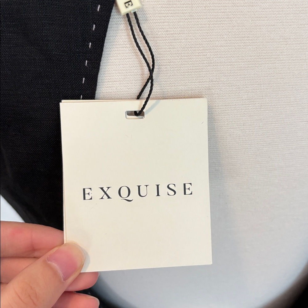 NEW EXQUISE Julieta dress in black Linen Embroidered Floral - Picture 9 of 12